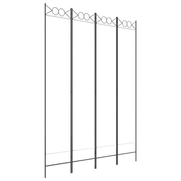 vidaXL Romdeler 4 paneler hvit 160x220 cm stoff
