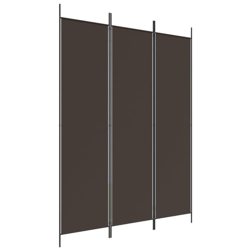 vidaXL Rumsavdelare 3 paneler 150 x 200 cm brun tyg