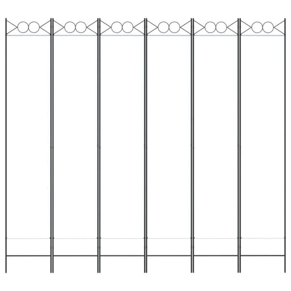vidaXL Romdeler 6 paneler hvit 240x220 cm stoff