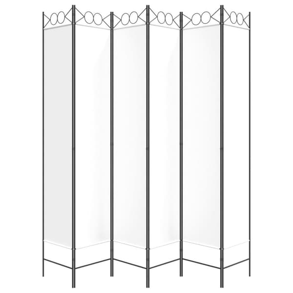 vidaXL Romdeler 6 paneler hvit 240x220 cm stoff