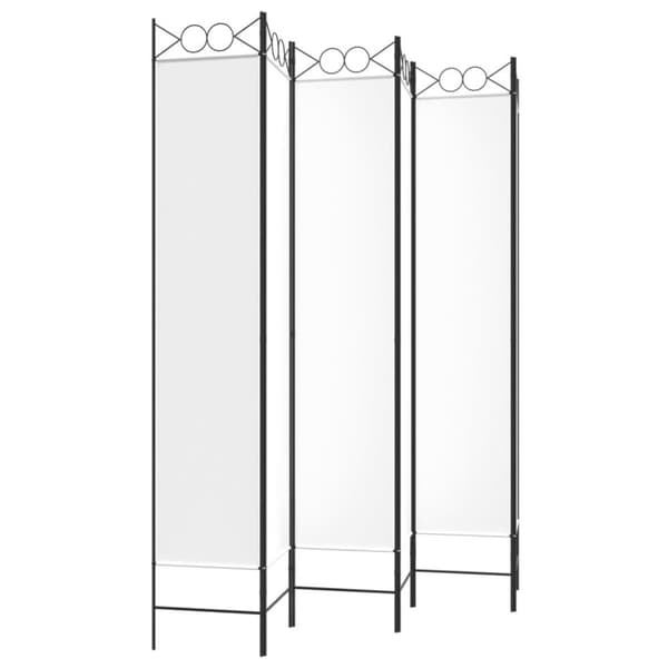 vidaXL Romdeler 6 paneler hvit 240x220 cm stoff
