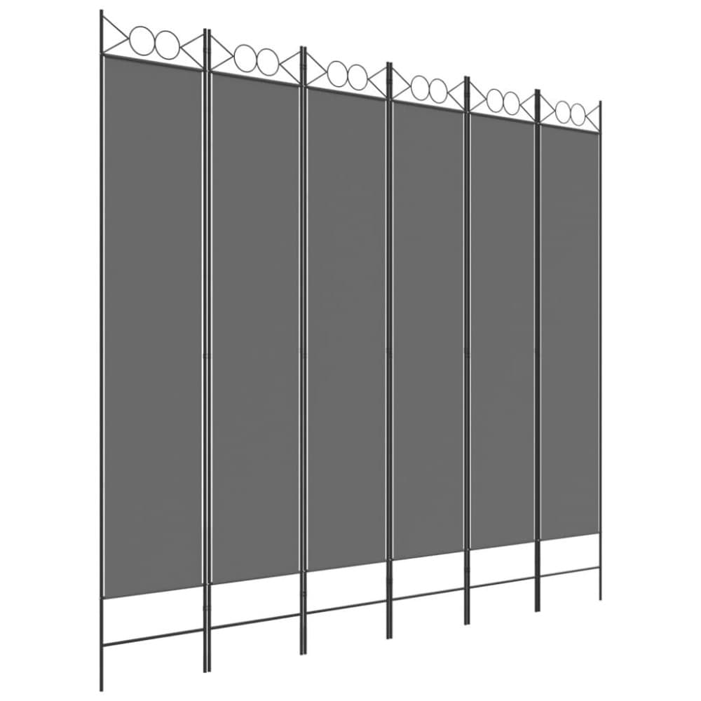 vidaXL Rumsavdelare 6 paneler antracit 240x220 cm tyg