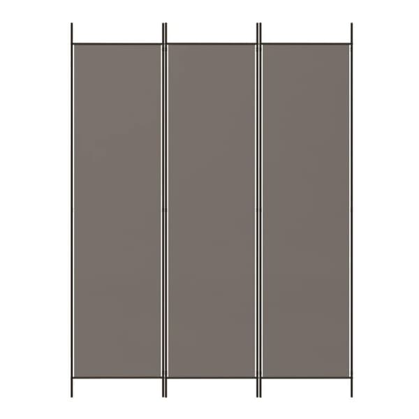 vidaXL Romdeler 3 paneler antrasitt 150x200 cm stoff
