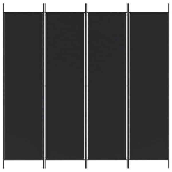 vidaXL Romdeler 4 paneler svart 200x200 cm stoff