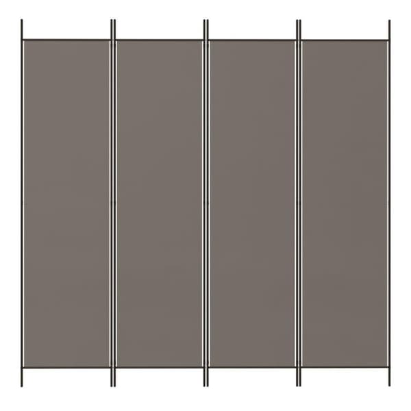 vidaXL Romdeler 4 paneler antrasitt 200x200 cm stoff