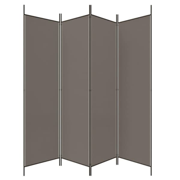 vidaXL Romdeler 4 paneler antrasitt 200x200 cm stoff