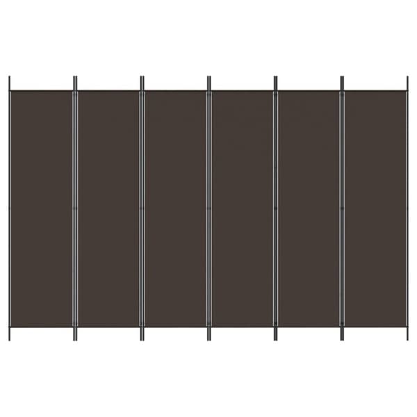 vidaXL Romdeler 6 paneler brun 300x200 cm stoff