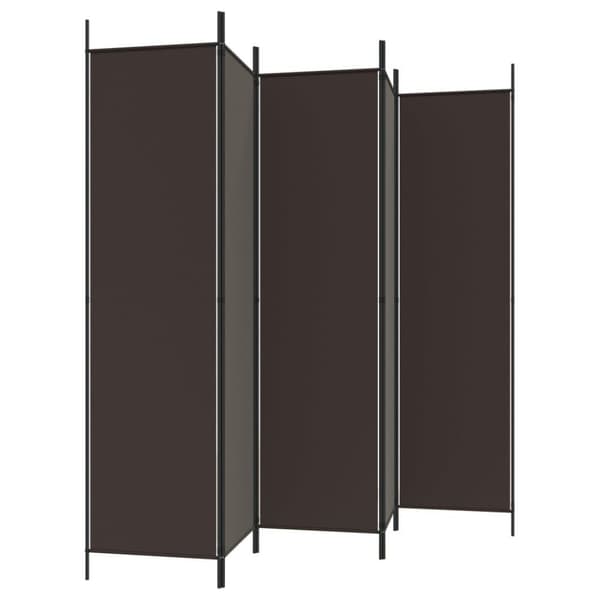 vidaXL Romdeler 6 paneler brun 300x200 cm stoff