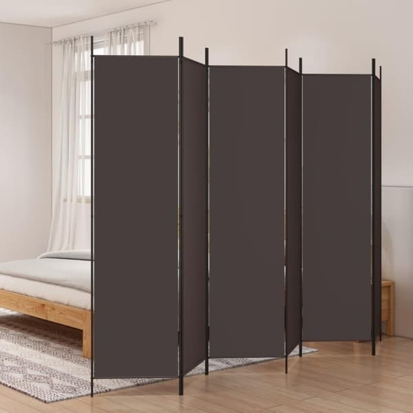 vidaXL Romdeler 6 paneler brun 300x200 cm stoff