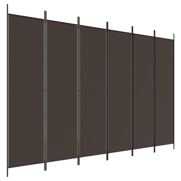 vidaXL Romdeler 6 paneler brun 300x200 cm stoff