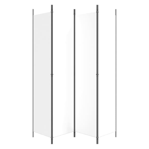 vidaXL Romdeler 4 paneler hvit 200x220 cm stoff