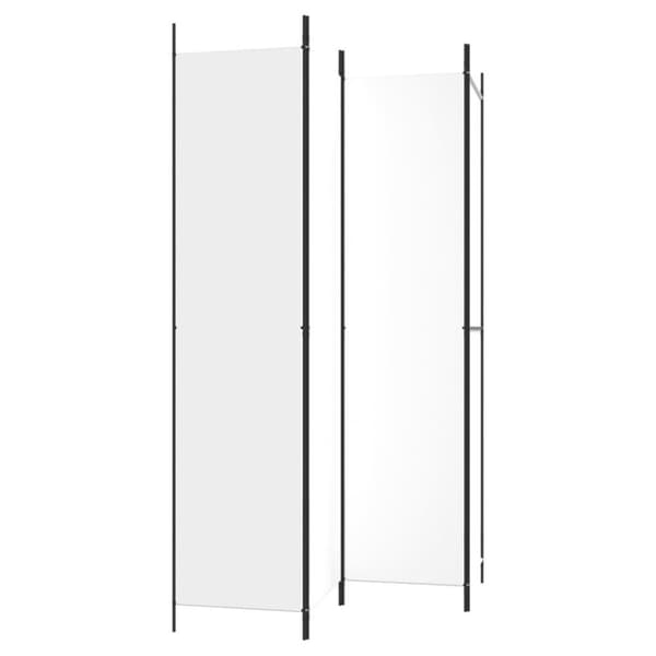 vidaXL Romdeler 4 paneler hvit 200x220 cm stoff