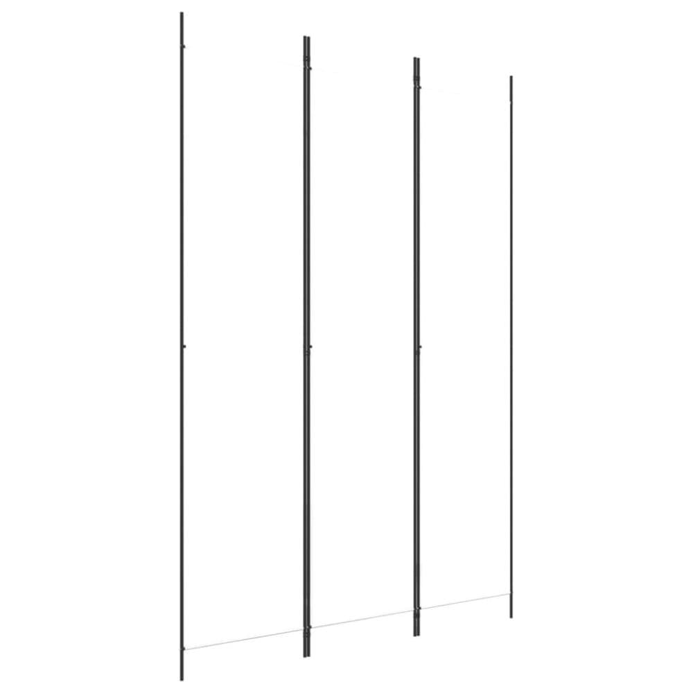 vidaXL Rumsavdelare 3 paneler vit 150x220 cm tyg