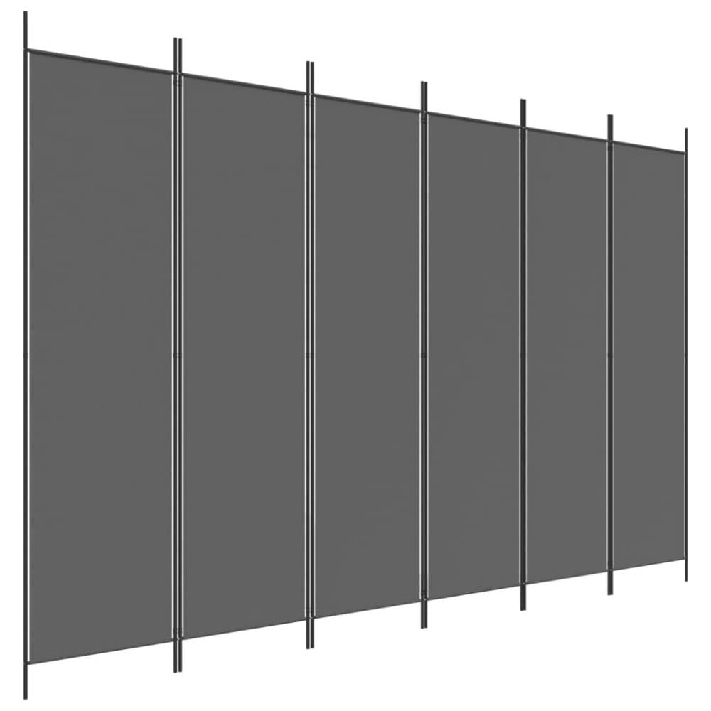 vidaXL Rumsavdelare 6 paneler antracit 300x200 cm tyg