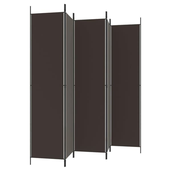 vidaXL Romdeler 5 paneler brun 250x220 cm stoff