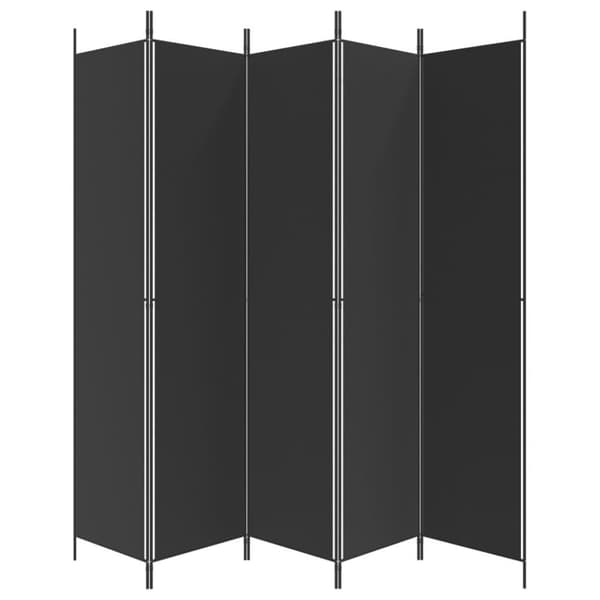 vidaXL Romdeler 5 paneler svart 250x220 cm stoff