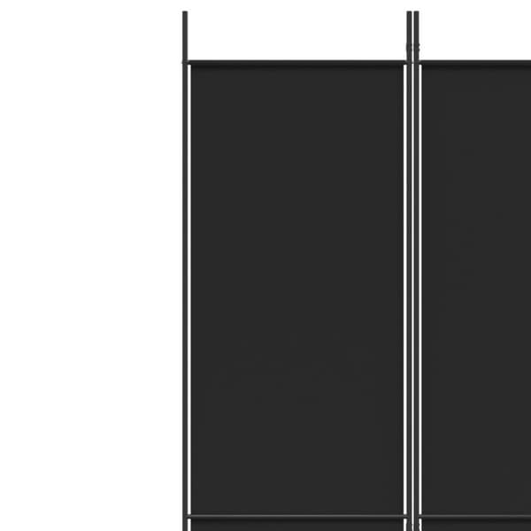 vidaXL Romdeler 5 paneler svart 250x220 cm stoff