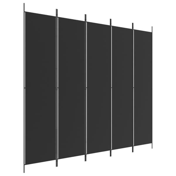 vidaXL Romdeler 5 paneler svart 250x220 cm stoff