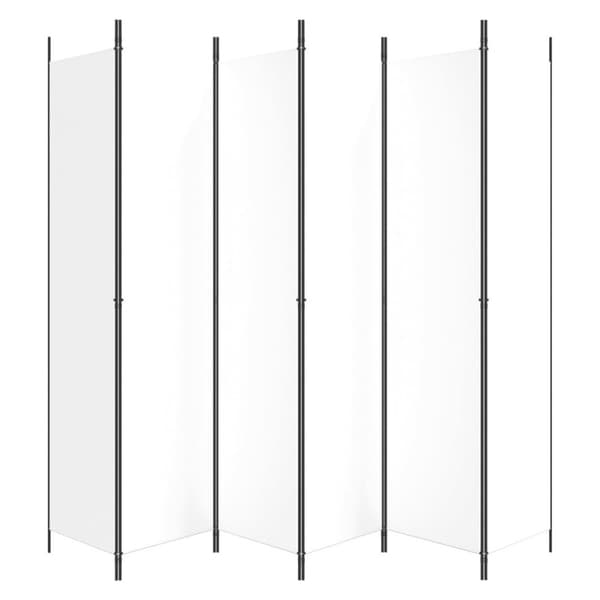 vidaXL Romdeler 6 paneler hvit 300x220 cm stoff