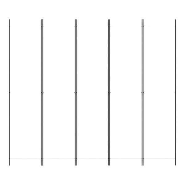vidaXL Romdeler med 5 paneler hvit 250x220 cm stoff