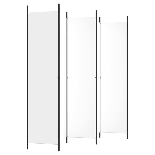 vidaXL Romdeler med 5 paneler hvit 250x220 cm stoff
