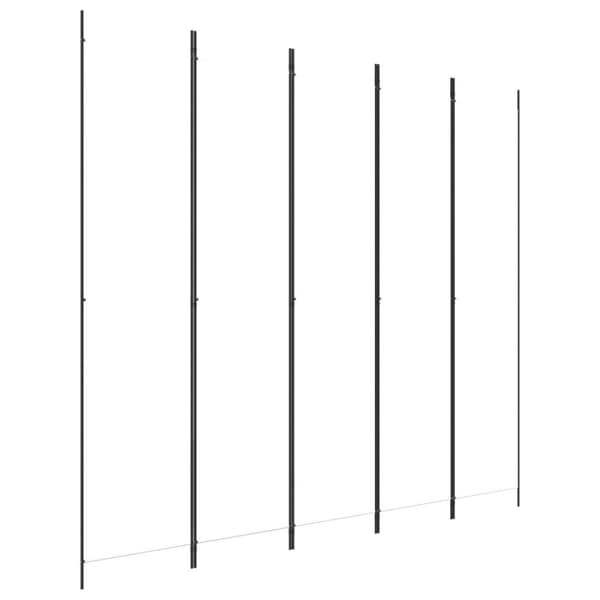 vidaXL Romdeler med 5 paneler hvit 250x220 cm stoff