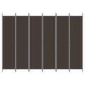 Miniatyrbilde 3 av 8: vidaXL Romdeler 6 paneler brun 300x220 cm stoff