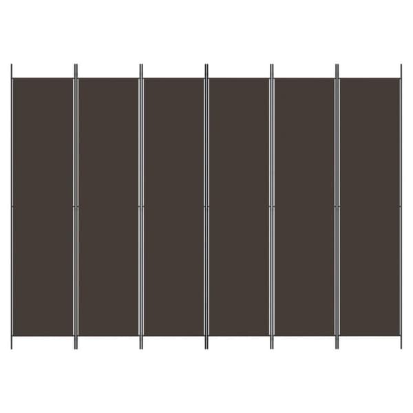vidaXL Romdeler 6 paneler brun 300x220 cm stoff
