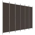 Miniatyrbilde 1 av 8: vidaXL Romdeler 6 paneler brun 300x220 cm stoff