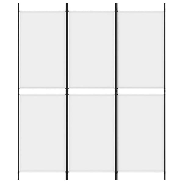 vidaXL Romdeler 3 paneler hvit 150x180 cm stoff