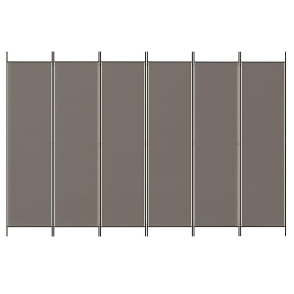 vidaXL Romdeler med 6 paneler antrasitt 300x220 cm stoff