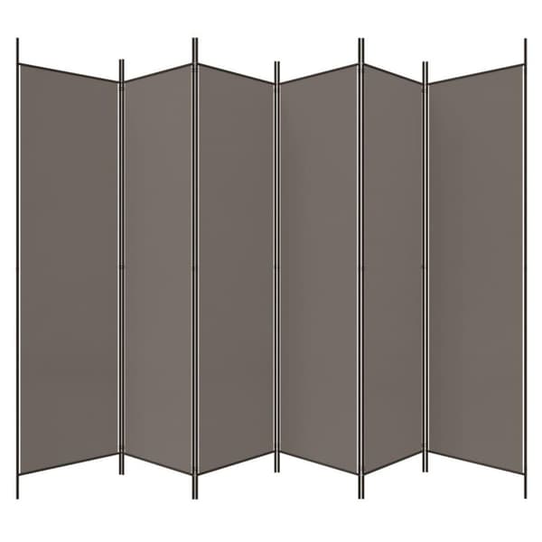 vidaXL Romdeler med 6 paneler antrasitt 300x220 cm stoff