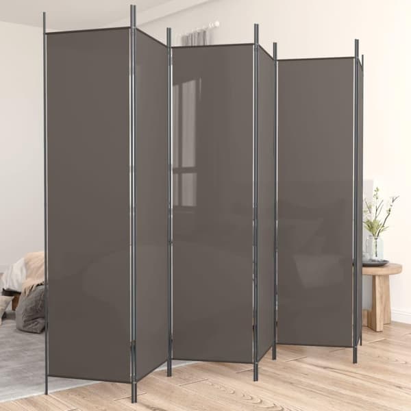 vidaXL Romdeler med 6 paneler antrasitt 300x220 cm stoff