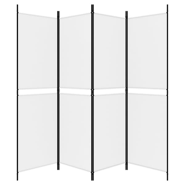vidaXL Romdeler 4 paneler hvit 200x180 cm stoff
