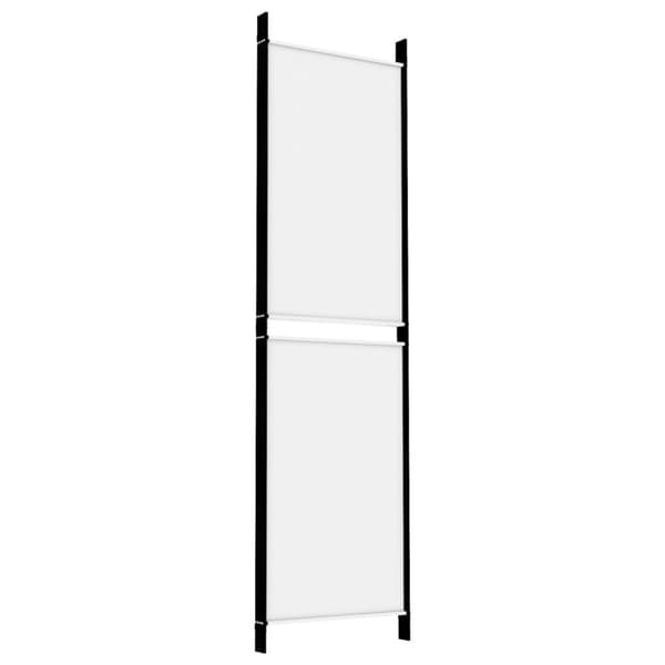 vidaXL Romdeler 4 paneler hvit 200x180 cm stoff