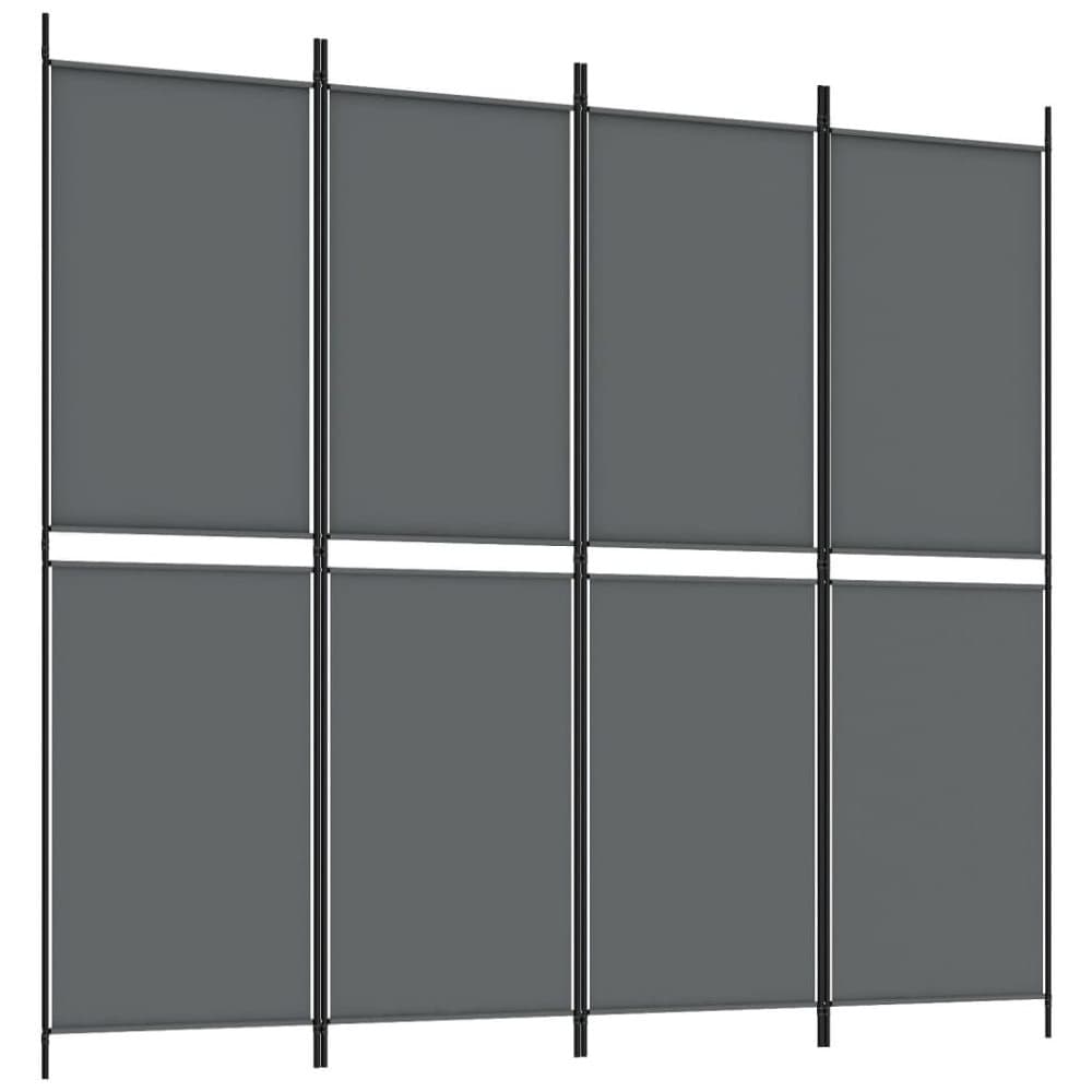 vidaXL Rumsavdelare 4 paneler antracit 200x180 cm tyg