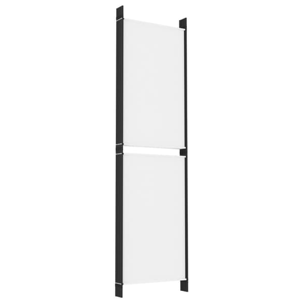 vidaXL Romdeler med 6 paneler hvit 300x180 cm stoff