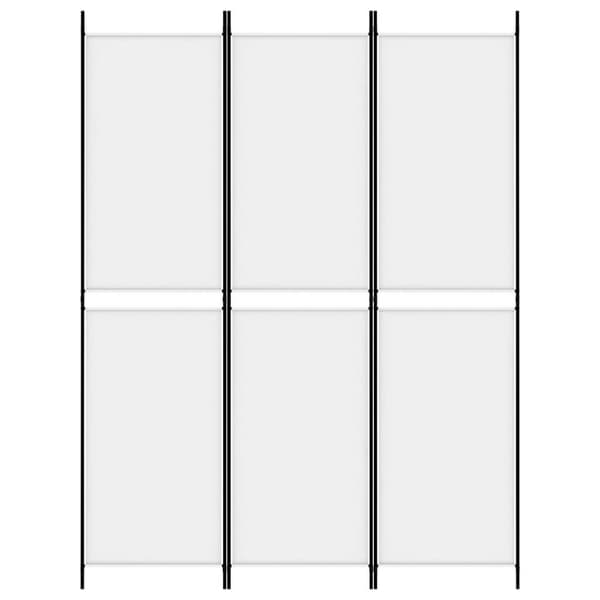 vidaXL Romdeler 3 paneler hvit 150x200 cm stoff