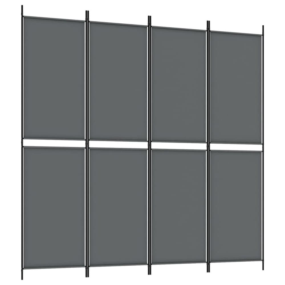 vidaXL Rumsavdelare 4 paneler antracit 200x200 cm tyg