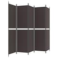 Miniatyrbilde 4 av 8: vidaXL Romdeler 5 paneler brun 250x200 cm stoff