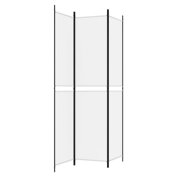 vidaXL Romdeler 3 paneler hvit 150x220 cm stoff