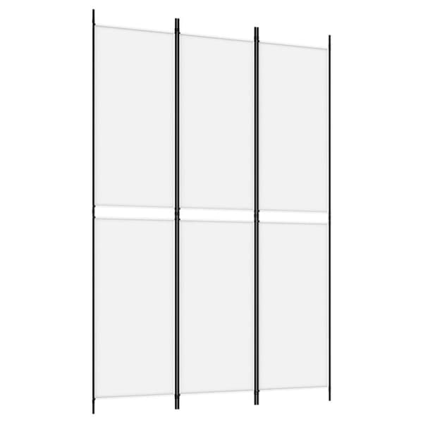 vidaXL Romdeler 3 paneler hvit 150x220 cm stoff