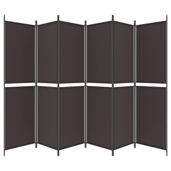 vidaXL Romdeler 6 paneler brun 300x200 cm stoff