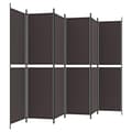 Miniatyrbilde 5 av 8: vidaXL Romdeler 6 paneler brun 300x200 cm stoff