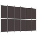 Miniatyrbilde 1 av 8: vidaXL Romdeler 6 paneler brun 300x200 cm stoff