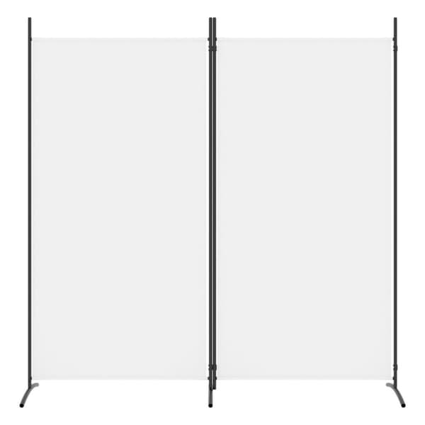 vidaXL Romdeler med 2 paneler hvit 175x180 cm stoff