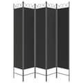 Miniatyrbillede 4 af 8: vidaXL Rumsavdelare 5 paneler svart 200x200 cm tyg