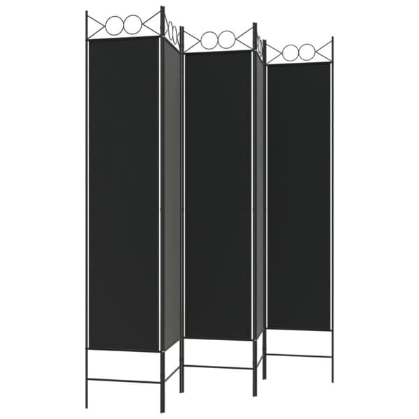 vidaXL Rumsavdelare 5 paneler svart 200x200 cm tyg