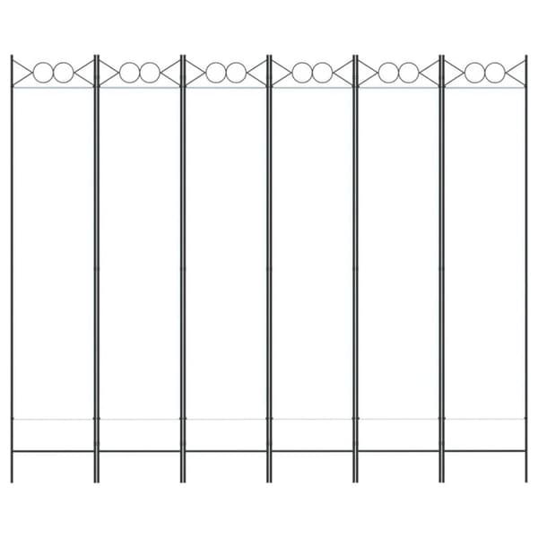 vidaXL 6-panels rumdeler 240x200 cm stof hvid