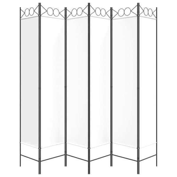 vidaXL 6-panels rumdeler 240x200 cm stof hvid